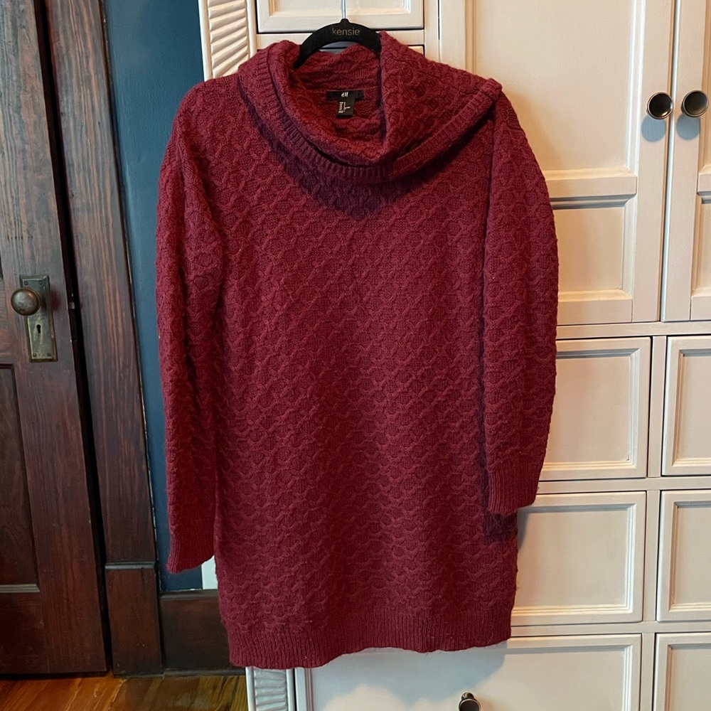 H&M burgundy sweater dress/tunic